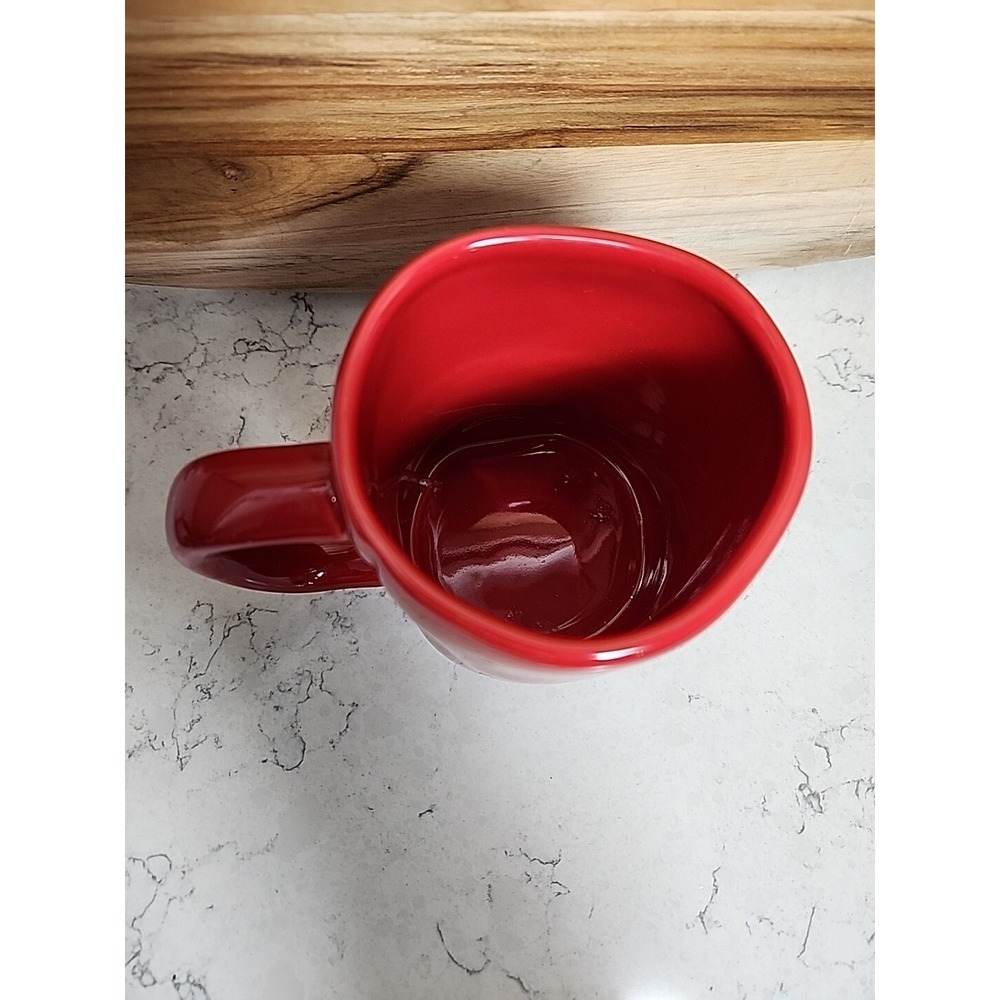 Rae Dunn SANTA'S HELPER Mug w Elf Legs Topper Christmas Red White 2020 VHTF - Picture 7 of 11